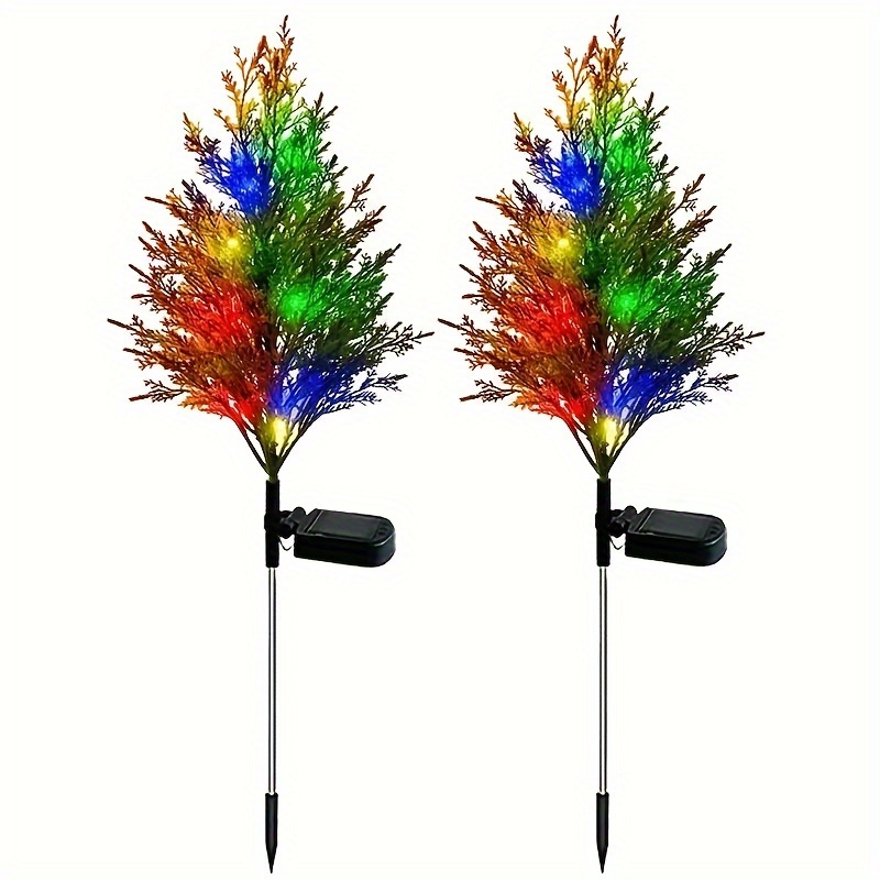 Solar Pine Lights Christmas Garden Ground Lights Waterproof Temu New
