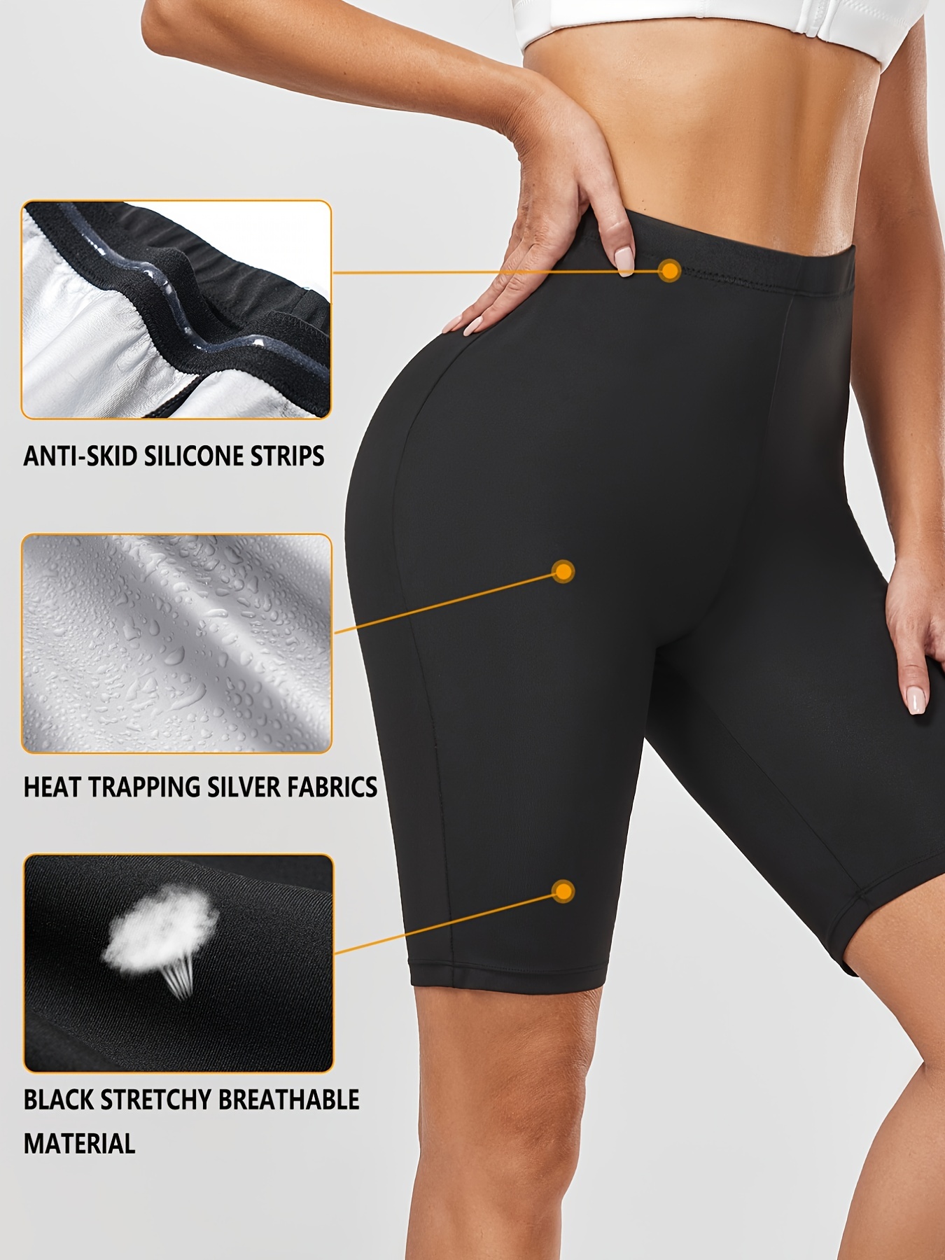Women Neoprene Sauna Leggings Sweat Shorts Wit Phone Pockets - Temu Austria