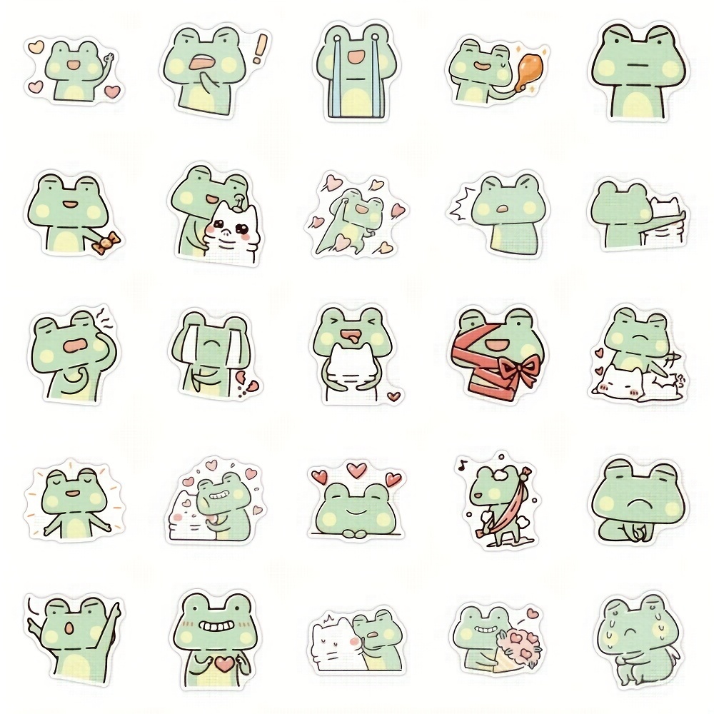 Frog Stickers Roll Cute Aesthetic Vinyl Sticker Laptop - Temu