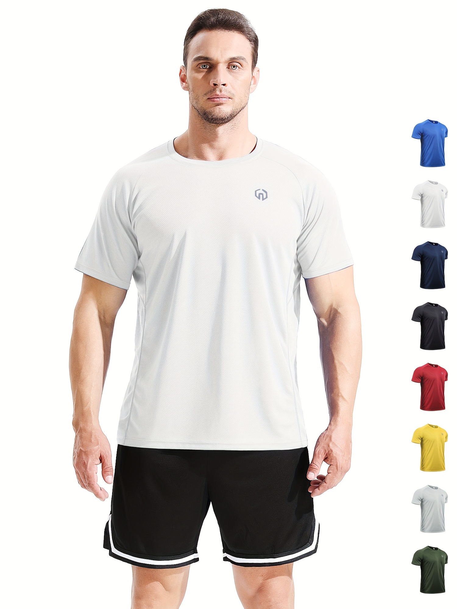 Men\'s Casual Sports T Round sleeved shirt - Short Loose Neck Temu