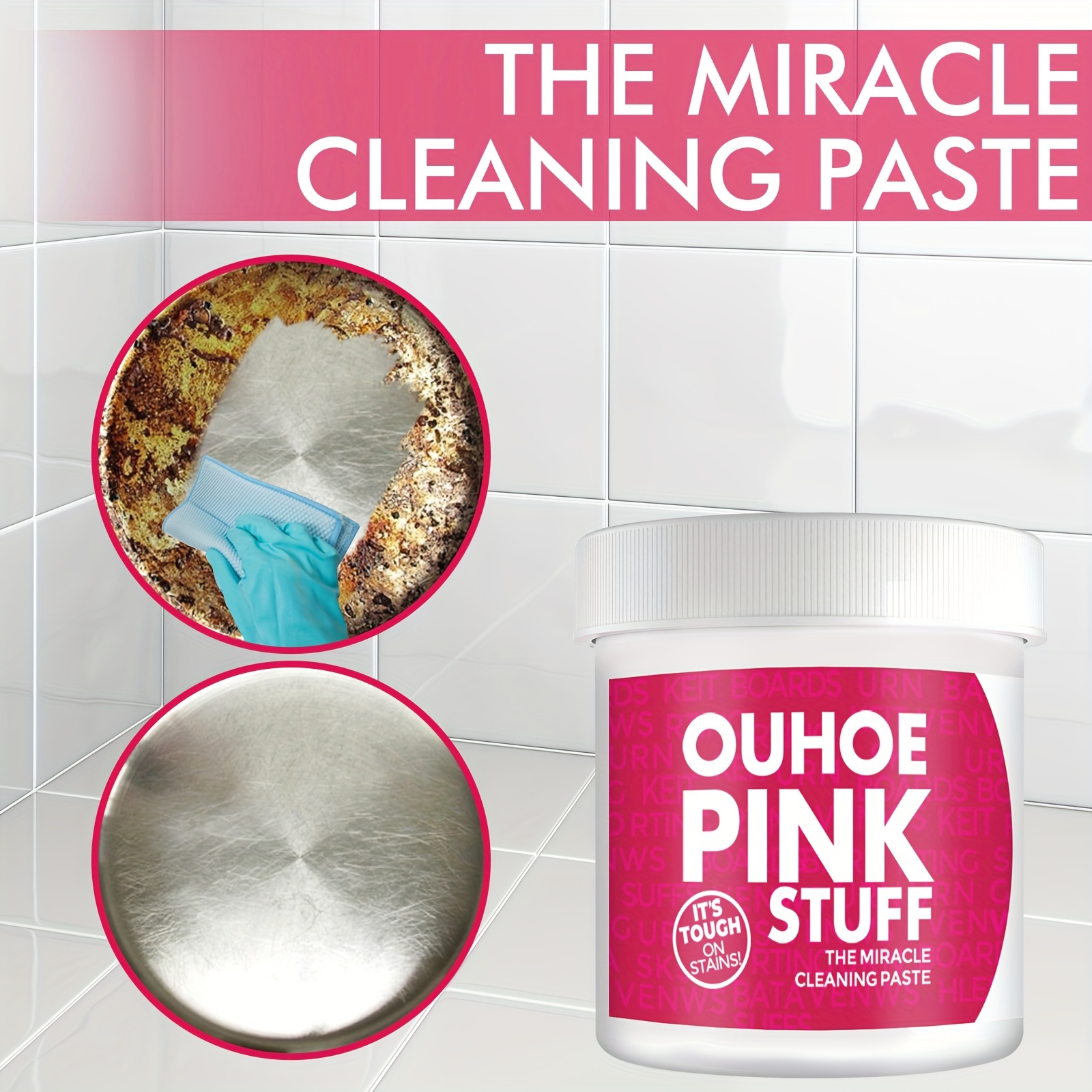 Pasta limpiadora mágica rosa de acero inoxidable, espejo mágico rosa,  eliminación de óxido, suciedad, limpieza, 1 pieza, Moda de Mujer