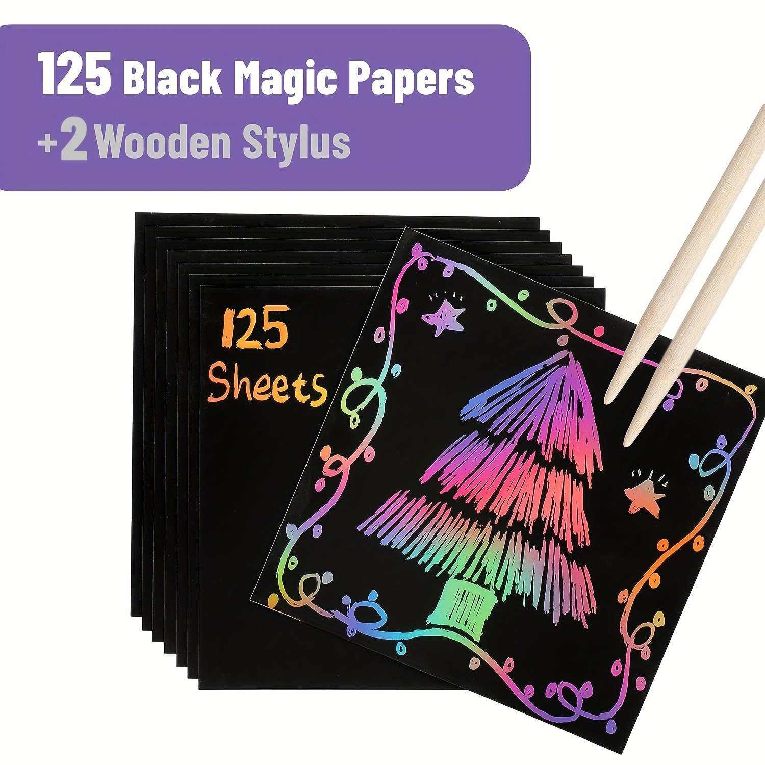 Scratch Paper Art for Kids - 59 Pcs Magic Rainbow Scratch Paper Off Set Scratch  Crafts Arts Supplies Kits Pads Sheets Boards for Party Games Christmas  Birthday Gift 