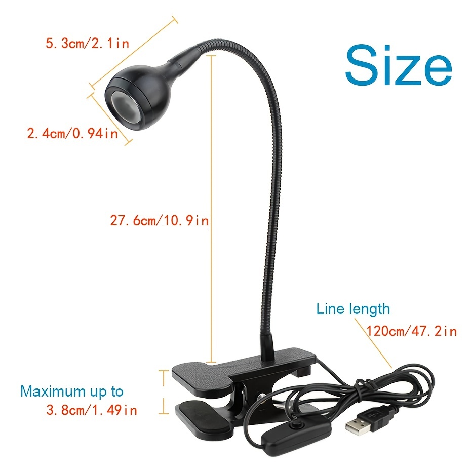 Clip On Book Light Battery Powered Flexible Hose Table Lamp - Temu