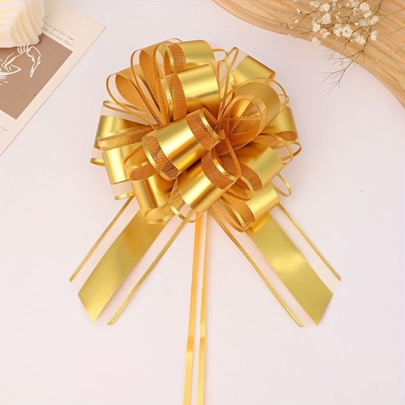 Golden Gift Bows Large Gift Pull Bows Presents Gift Bows - Temu