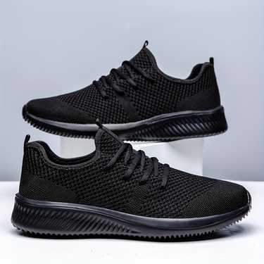 Men's Trendy Lace-up Sneakers, Lightweight And Breathable Casual Shoes With Fabric Uppers For Jogging Running Workout Gym
