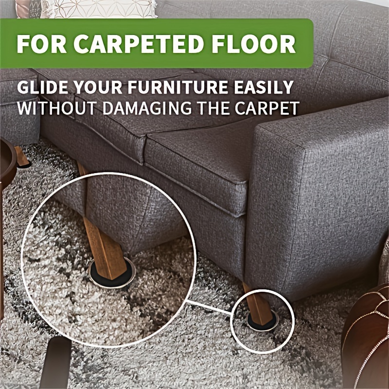 8 Pack Square Carpet Furniture Sliders, 9cm, Furniture Moving Carpet  Protector Pads, Reusable For Heavy Appliances, Light Blue