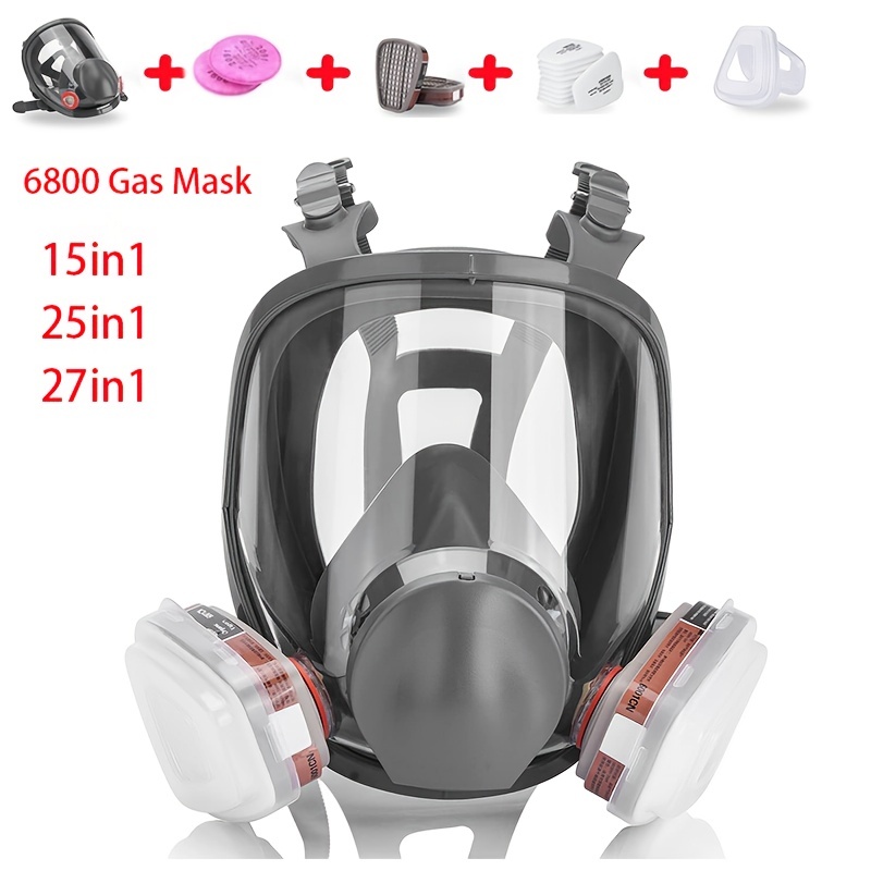 6800 15 en 1 Masque chimique Masque à gaz Étanche à la poussière