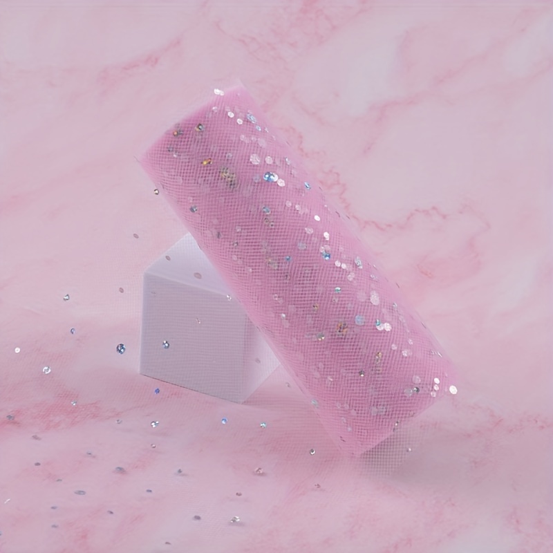 Rainbow Glitter Tulle Rolls Decorative Tulle Fabric Roll 30 Feet Pink  Shimmer