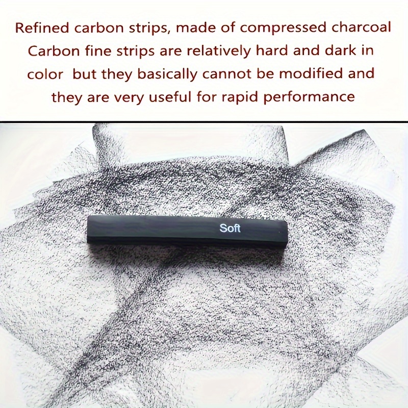 6Pcs Artist Square Compressed Charcoal Stick Charcoal Painting Sticks