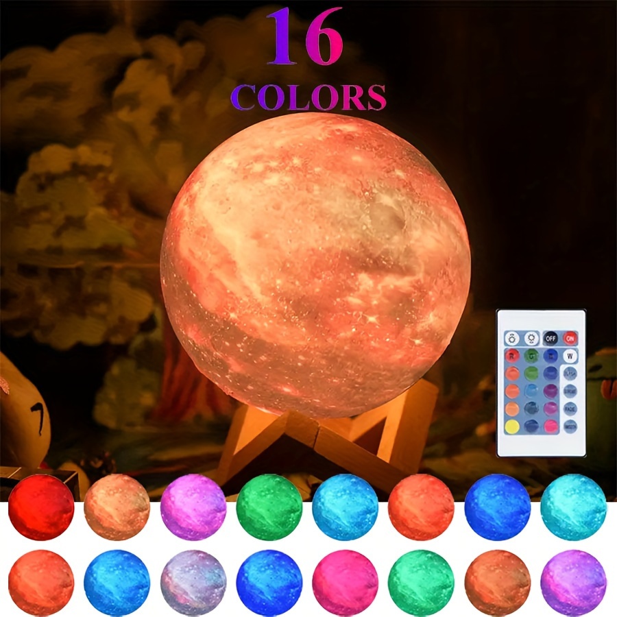  Paint Your Own Moon Lamp Kit, 16 Colors Rechargeable Night  Light, Arts and Crafts Kit Art Supplies for Kids Ages 9-12,Valentines  Crafts Kit for Teen Girls Boys, DIY Galaxy Lamp for