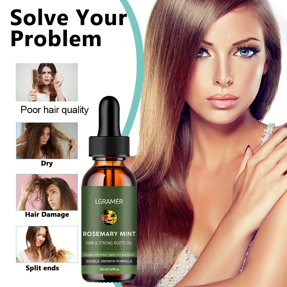 Hair Growth Essential Oil Rosemary Mint Hair Strengthening Oil Nourishing  Treatment for Split Ends and Dry