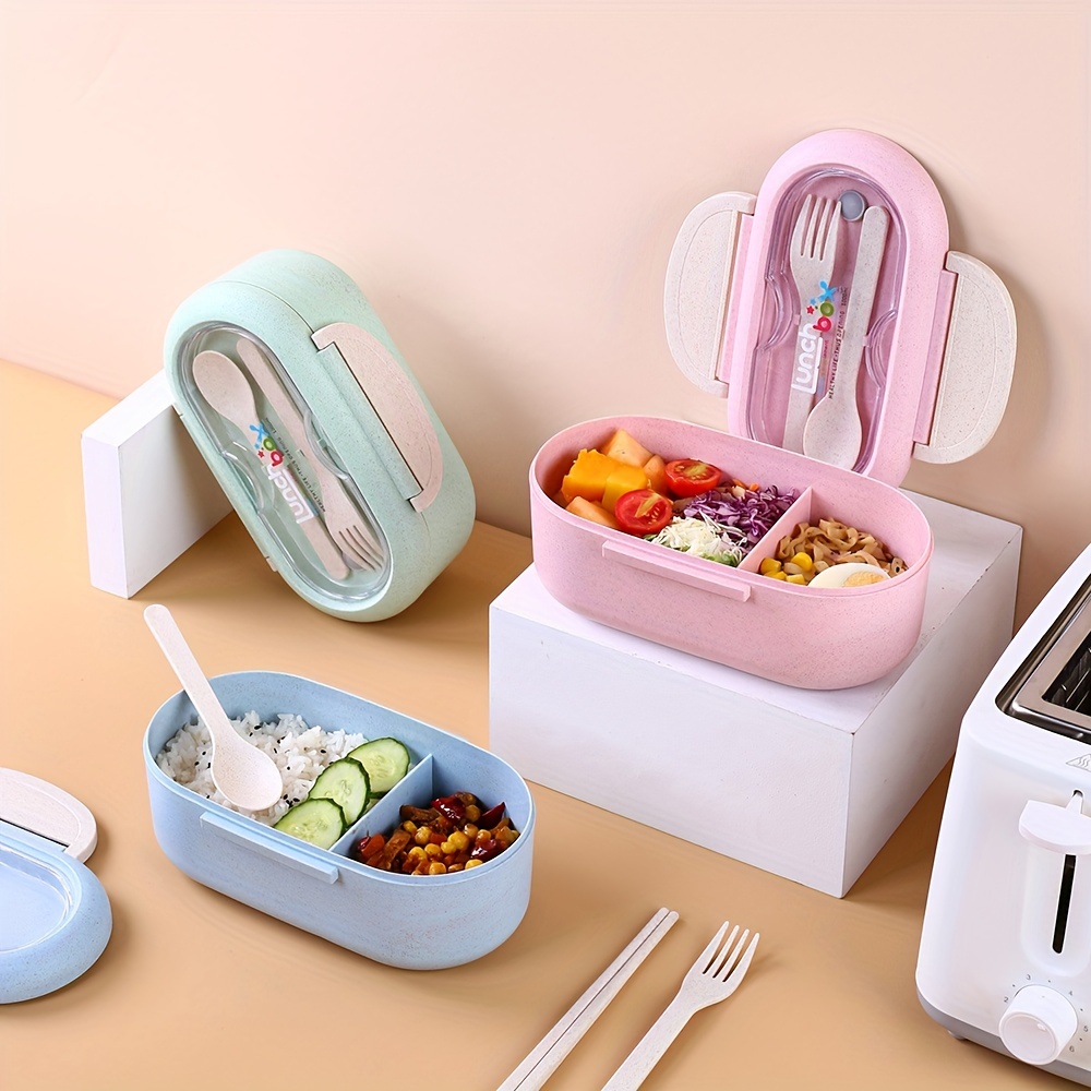 1pc Bento box lunch, portable compartment single-layer bento box office  workers can microwave lunch box, office students take out four compartment  lunch box