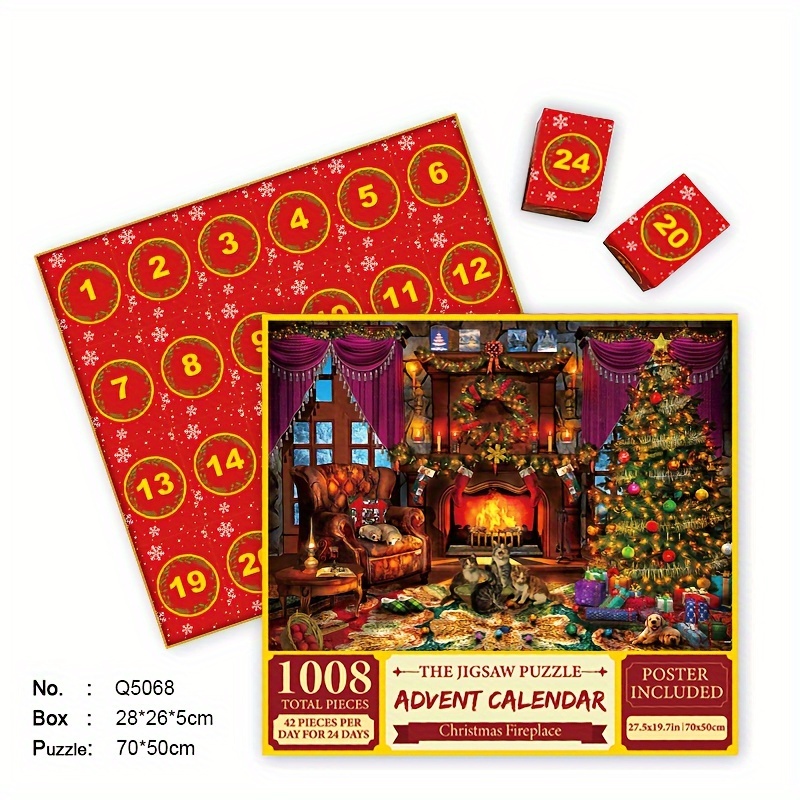1008pcs Creative Puzzle 24 Days Christmas Advent Calendar Puzzle Jigsaw For  Adults Warm Painting Style Picture Box Puzzle Toys For Children Christmas  New Year Gifts | Today's Best Daily Deals | Temu