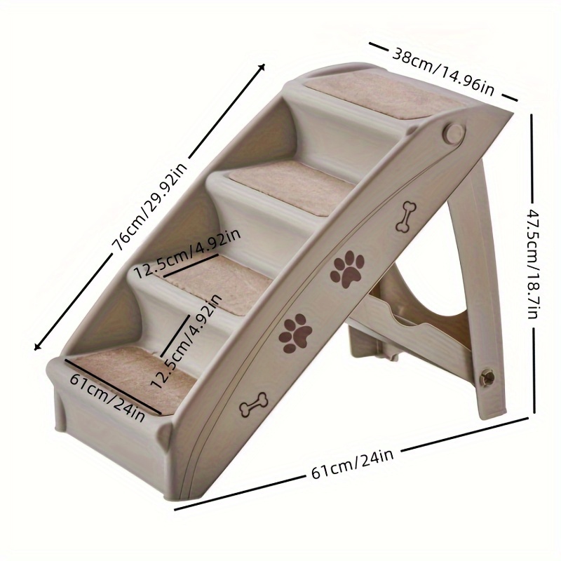 Scale Per Animali Domestici, Scale Per Cani A 3/4/5 Gradini Per Letti,  Scale Per Animali Domestici Antiscivolo, Scala Per Divano Letto Rimovibile  E