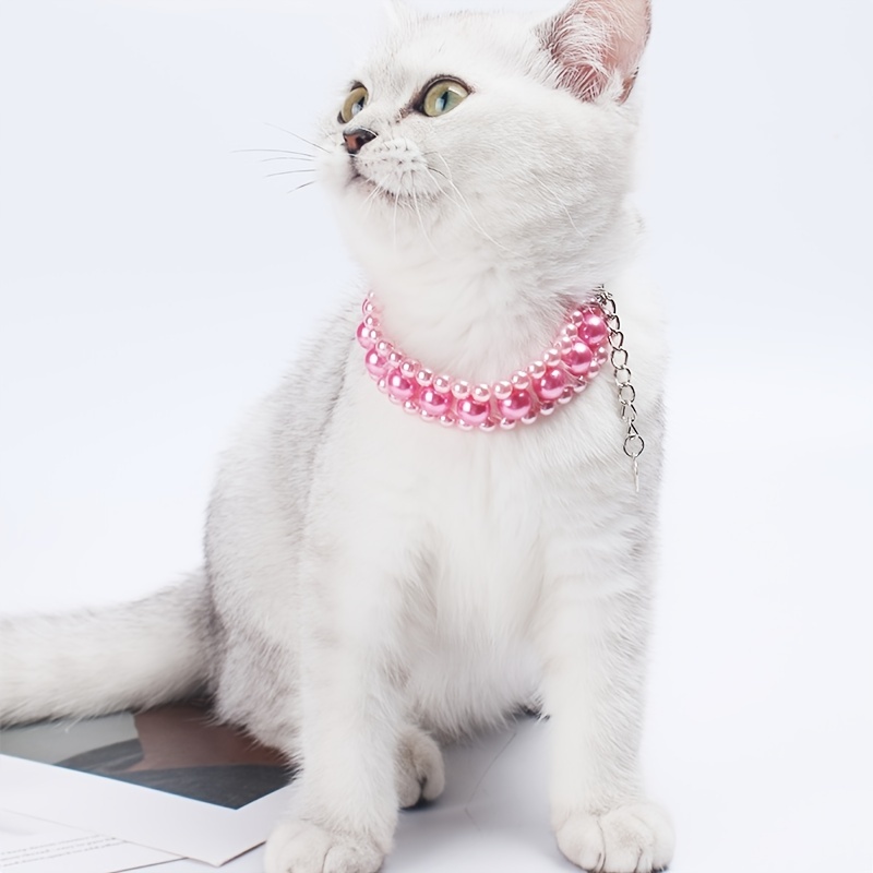 Artificial Pearl Dog Cat Necklaces, Small Dogs Cats Collar With Crystal Love  Pendant, Pet Puppy Dog Necklace, Adjustable Dog Jewelry For Pet Small Girls  Cats - Temu