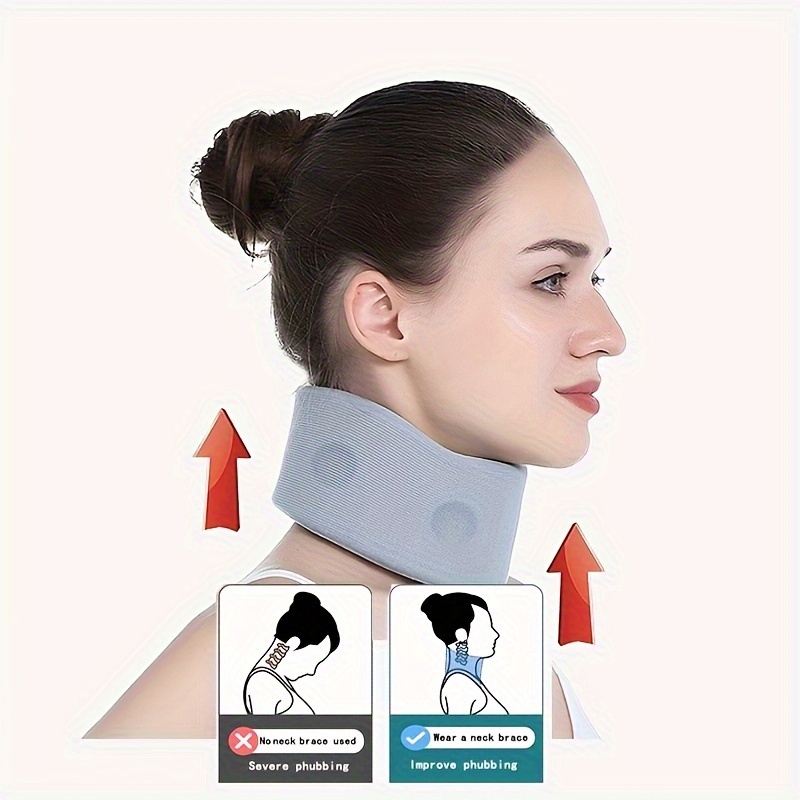 Neck Brace Cervical Collar for Sleeping - Relief Neck Pain and Neck Support  Soft Foam Wraps Keep Vertebrae Stable and Aligned for Relief of Cervical  Spine Pressure for Women & Men (Blue-M