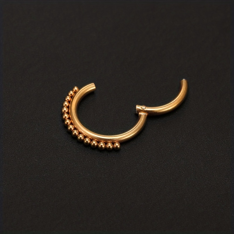 Men's 316L Stainless Steel Zircon Nose and Ear Piercing Ring