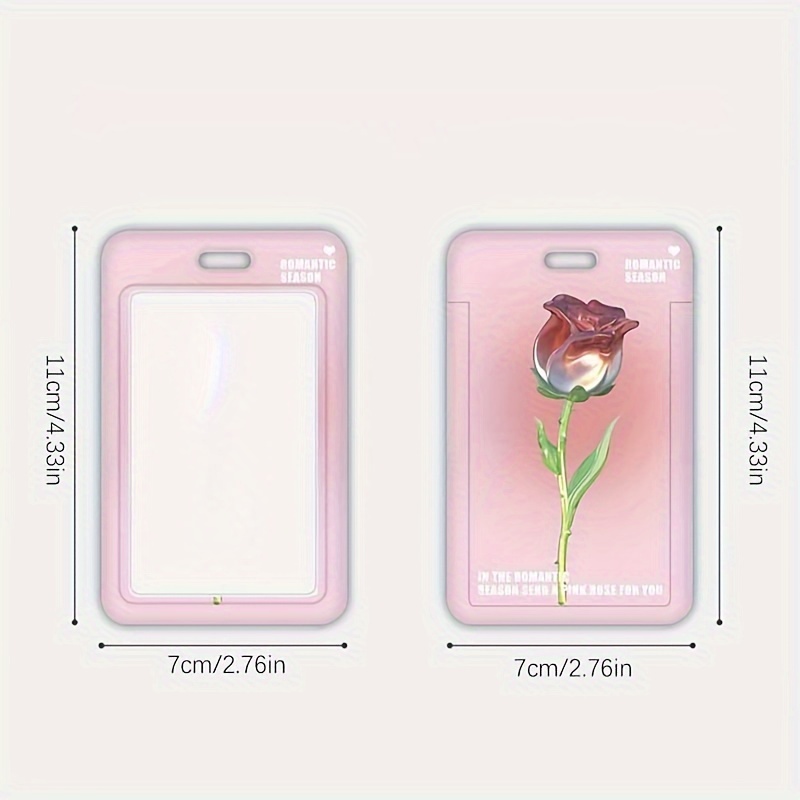 Floral Sliding Badge Holder White Flower Plastic Case - Temu