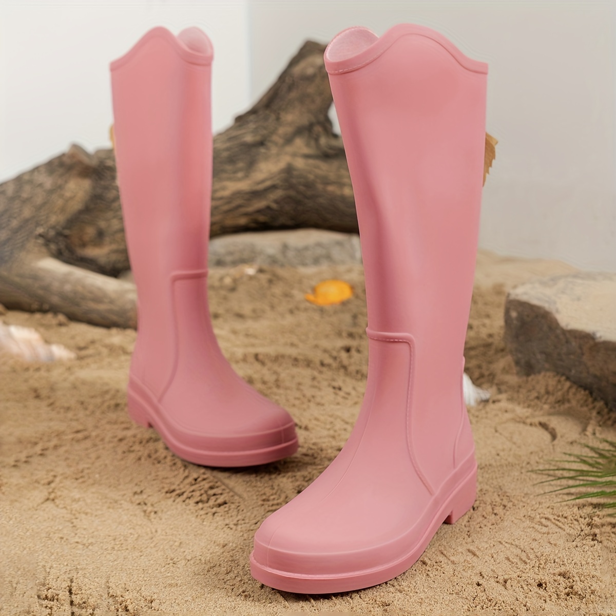 Light pink rain on sale boots womens