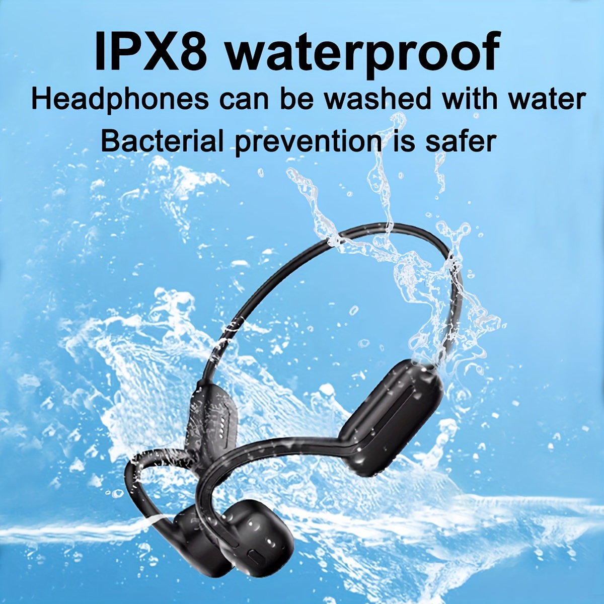 Mashine Écouteurs de Natation avec Lecteur MP3 et Bluetooth, Ipx8