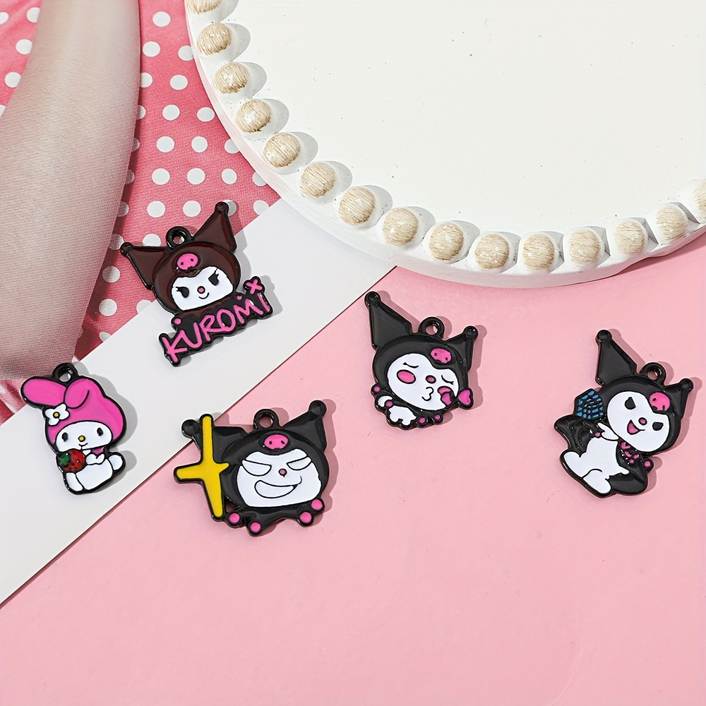 1pc Cute Kuromi & Hello Kitty Charms Bracelet, Sanrio Cartoon Figure  Pendant Bangle For Girls, Birthday Gift