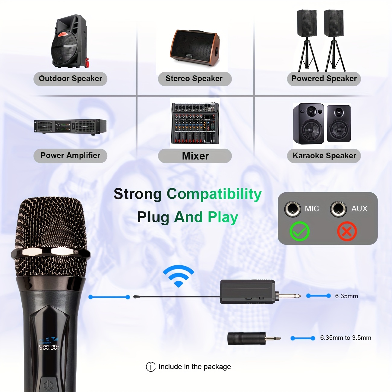 Microphone Sans Fil, Système de Micro Bluetooth Sans Fil, Micro