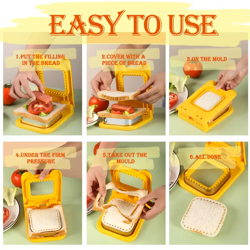 Sandwich Cutter And Sealer For Kids, Diy Pocket Sandwich Maker