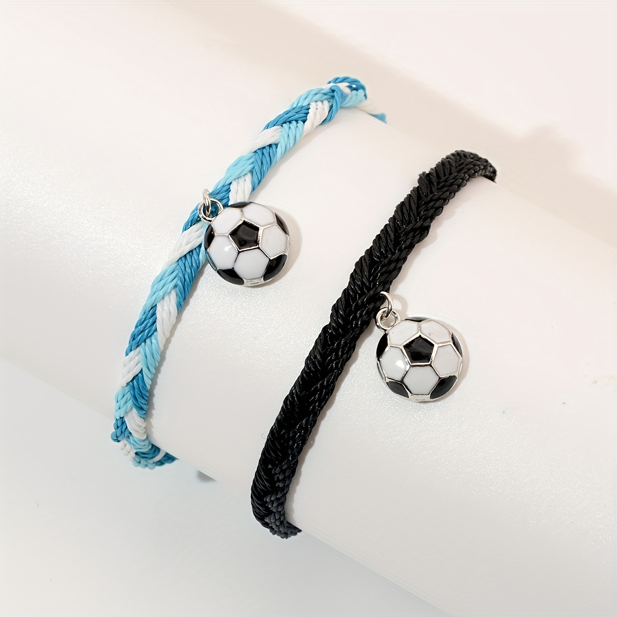 Boys Soccer Bracelet With Adjustable Braided Strap Football - Temu