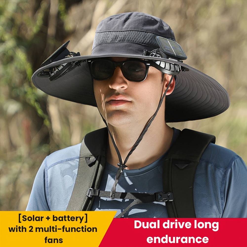 Outdoor Travel Riding Beach Sun Hat, Sun Hat with USB Charging Fan Sun  Protection,Portable Fan, Travel Sun Hat