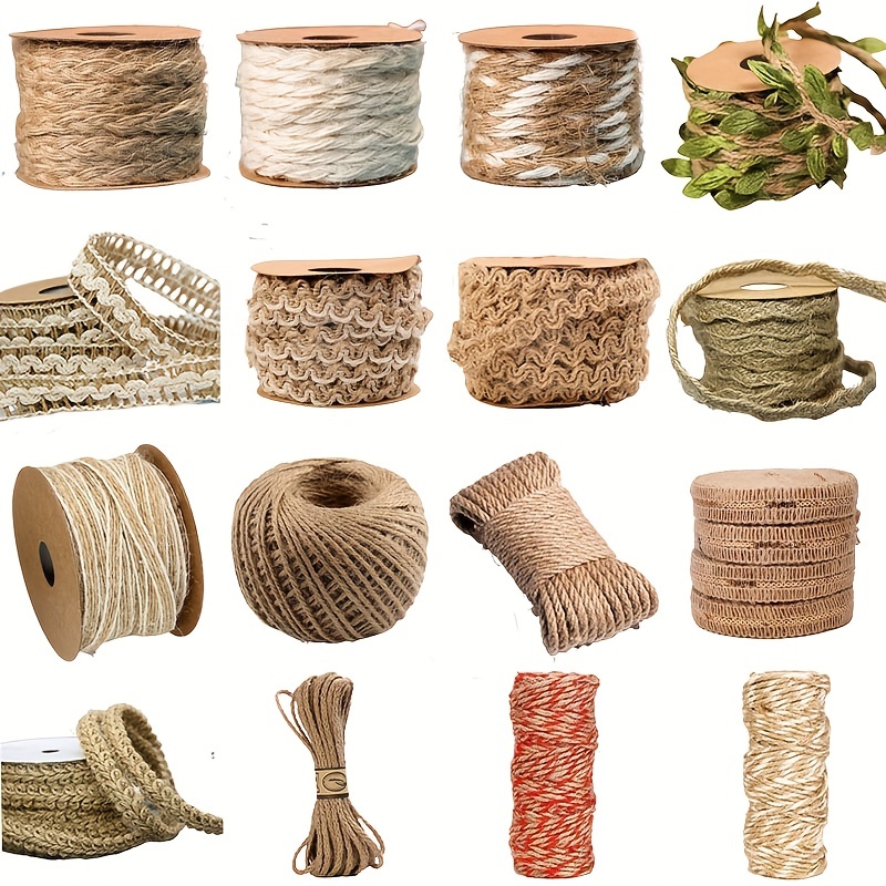 COOLAKE 328 Feet Natural Jute Twine 3 Ply Gift Wrapping String DIY Rope Garden Twine Cord for Arts Crafts and Gardening Applications
