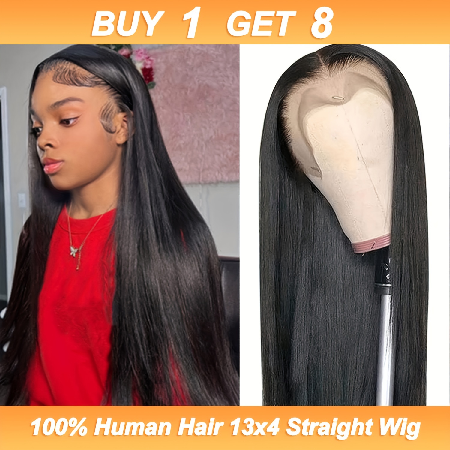 Brazilian Lace Frontal Wigs Straight Hair 13X4 HD Lace Front Wigs for women 180 Density Pre Plucked with Baby Hair Transparent Glueless Brazilian Human hair