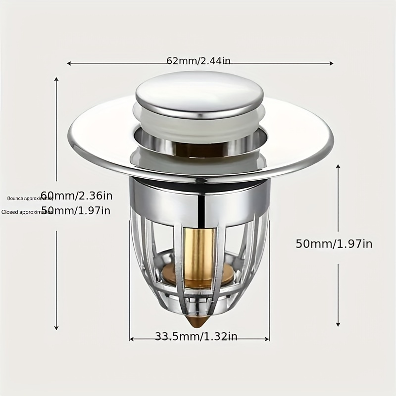 Tapón de bañera Universal de 72mm de diámetro, lavabo de baño, fregadero de  cocina, herramientas de tapón de drenaje de elevación Manual ajustable  desmontable YONGSHENG 9024715764379