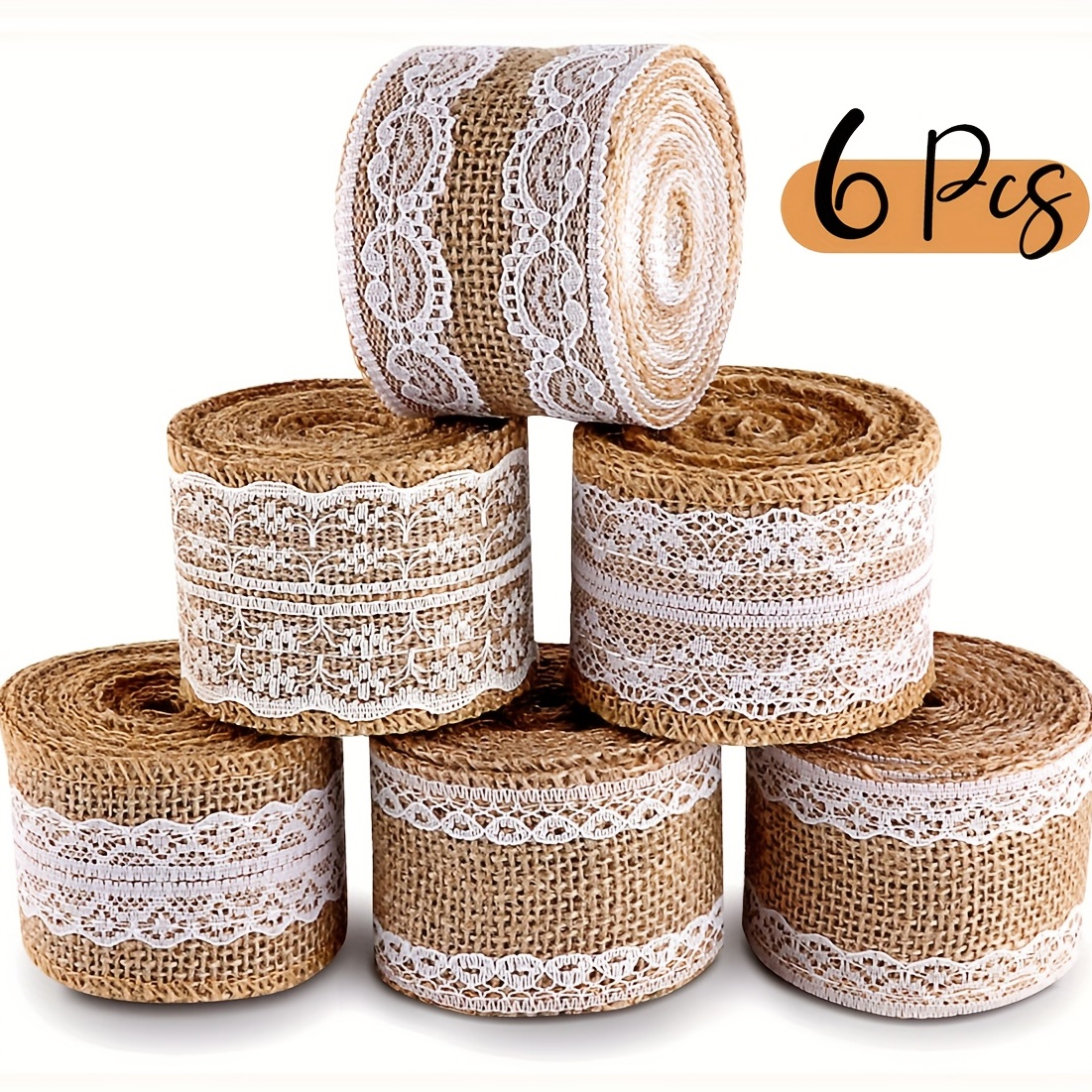 3 Rolls Christmas Burlap Jute Fabric Wired Ribbon 1/2/3 Inch by 10 Yards  Jute Ribbon Linen Type Cloth for Arts Crafts Homemade DIY Projects, Event