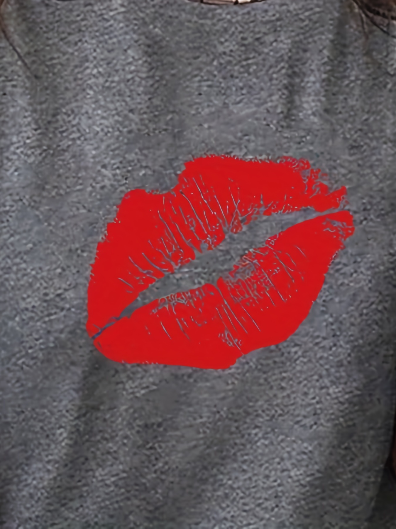 Red Lips Print T shirt Summer Short Sleeve Casual Top - Temu