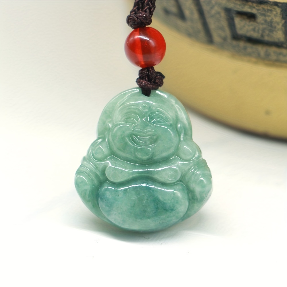 Small green online buddha necklace