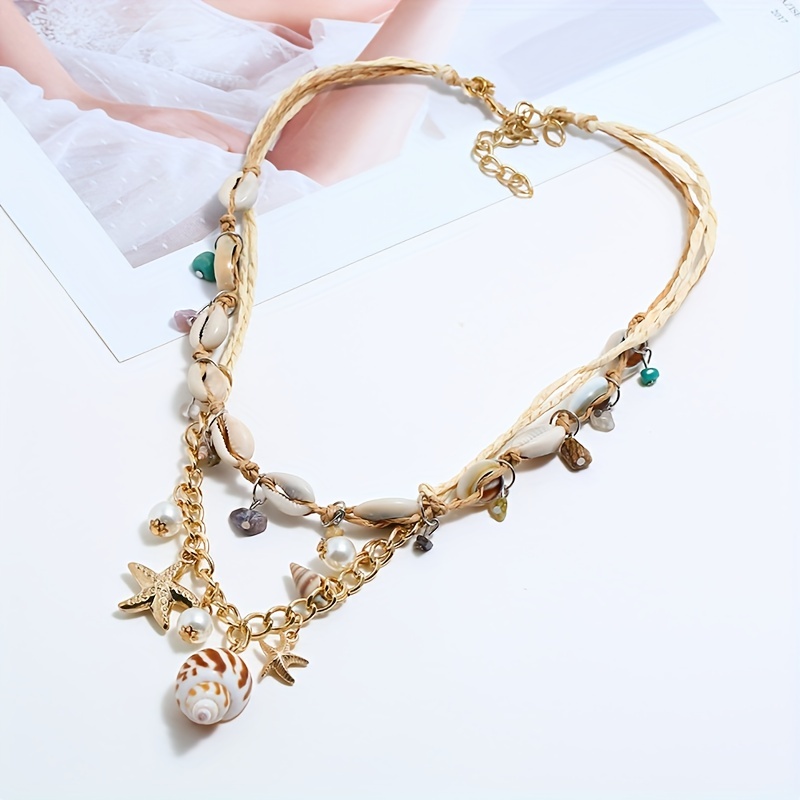 Bohemian Ocean Natural Shell Necklace, Summer Accessory