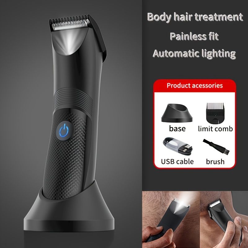 Electric Hair Clipper Rechargeable Full Body Waterproof Electric Shaver  Painless Body Hair Removal Razor With Lighting Function Christmas Gifts |  Shop Now For Limited-time Deals | Temu