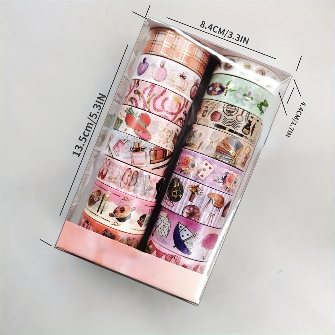 16 Rolls Gold Foil Skinny Scrapbooking Washi tape Set ,Stationery