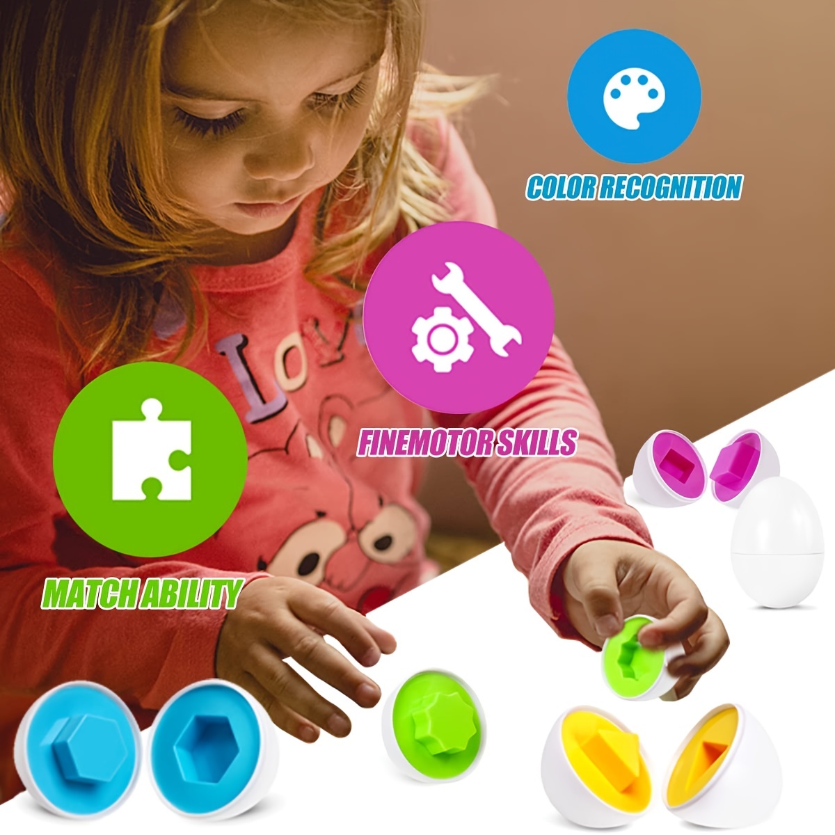 12 Oeufs Assortis Montessori Sensoriel Bébé Jouets Oeufs De Pâques Poulet  Couleurs Formes Trieur Apprentissage Jouet Éducatif Pour Enfants Cadeaux -  Jouets Et Jeux - Temu