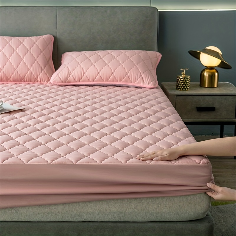 Protector de colchón impermeable acolchado de Color sólido, Sábana