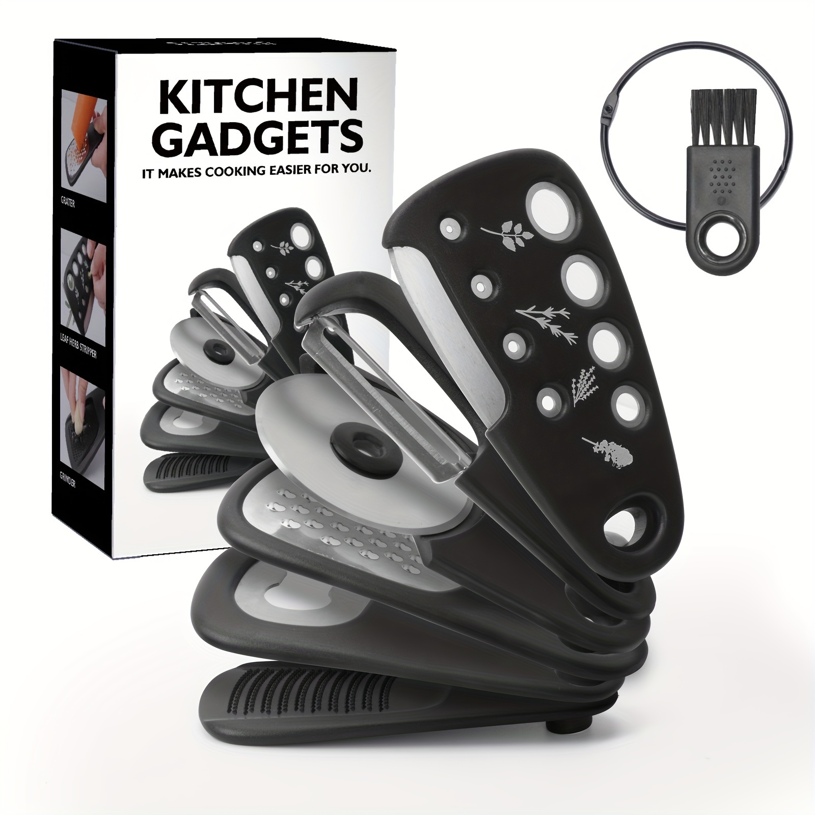 Kitchen Gadgets Set, Cheese Grater, Bottle Opener, Fruit Peeler