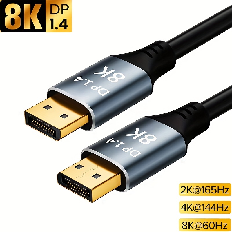 8K DisplayPort 1.4 Cable 3.3ft, 8K DP Cable 1.4 (8K@60Hz 4K@120Hz 165Hz  144Hz GSync/FreeSync) Video/Monitor Cable, Displayport to Display Port Cord  Braided 