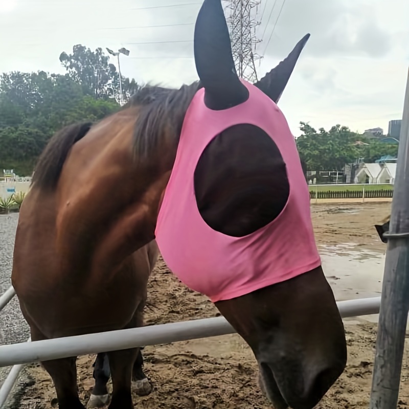 Soft Mesh Horse Fly Mask With Ears, Breathable Horse Face Mask Protect Eyes  And Face Defender Mask Summer A