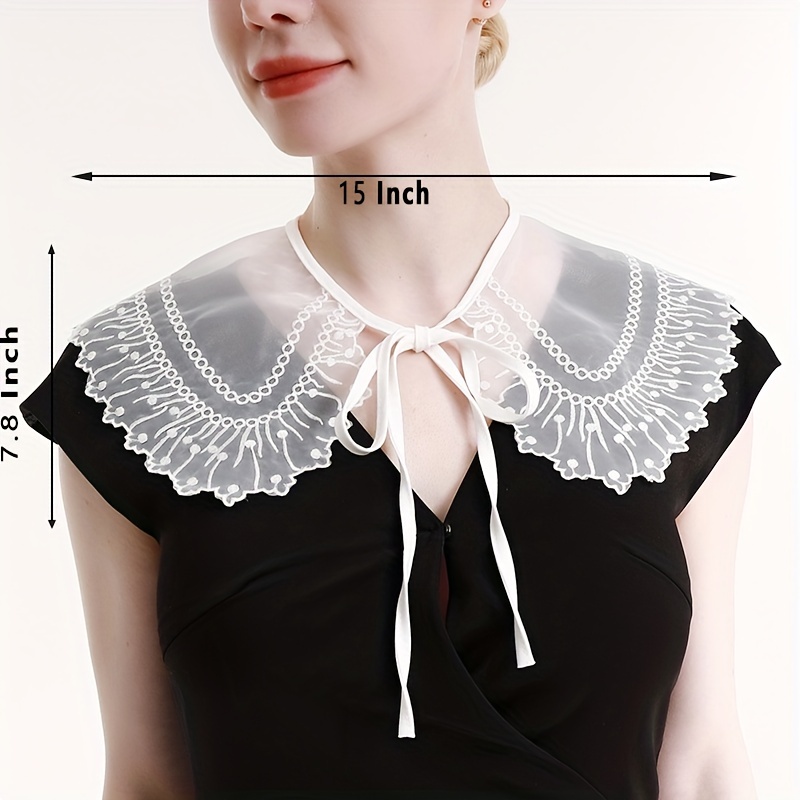 Imitation Pearl Lace Fake Collar White Sunscreen Detachable - Temu