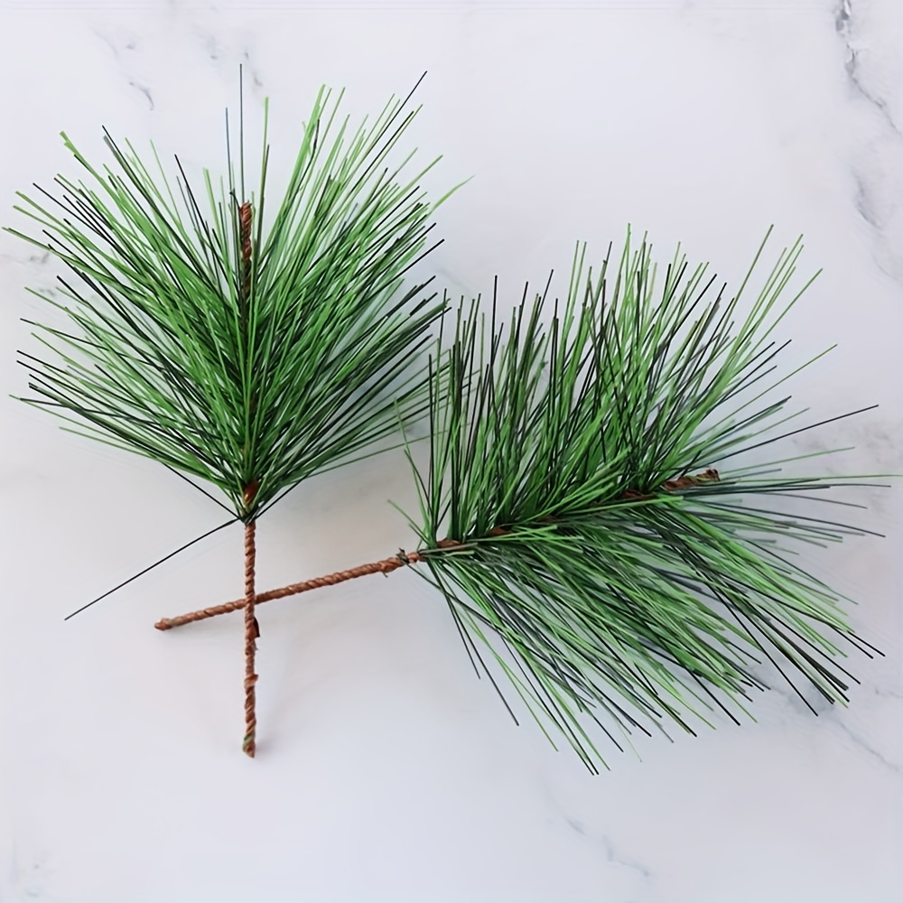 Artificial Green Pine Needles Branches Small Pine Twigs Stems