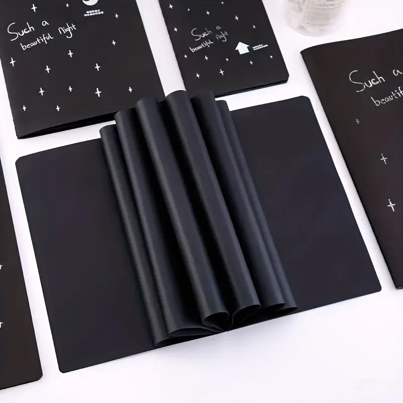 60 Pages Of Black Paper Pure Black Blank Inner Pages Black - Temu