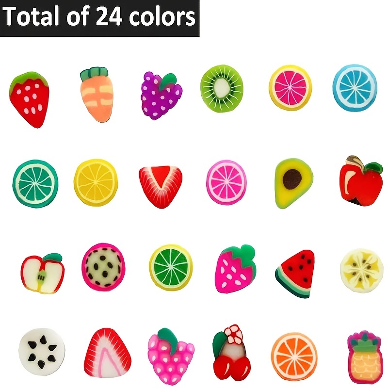 24 Fruit Slice Nail Art Kit Polymer Clay Slices DIY Crafts Nail Art