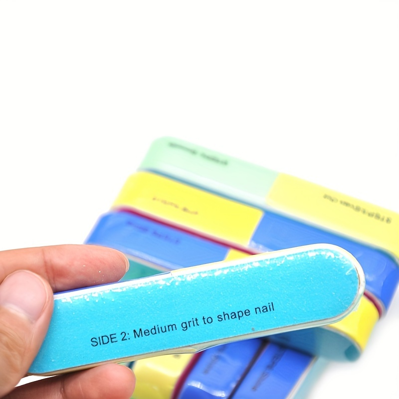 5pcs Neon Nail Polish Sanding Buffer Files, Mini Polisher Blocks