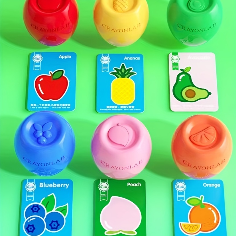 6/9 Colors Egg Shaped Non toxic Crayons For Children's Early - Temu