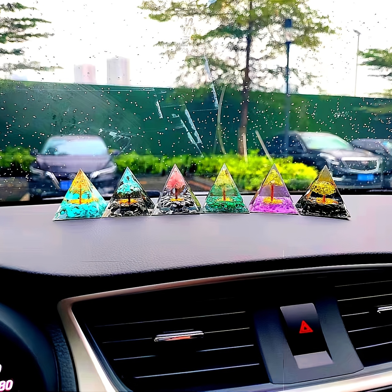 Pyramid Crystal Triangle Colored Gem Car Home Resin Car Console Decoration  Car Accessories Exquisite Gifts Living Room Decoration Accessories Find  Great Deals Now Temu